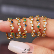 ���ǲ���ֿ�����Ȧ�ʯ�����ָ��18k����ɫ�����鱦ʳָ��