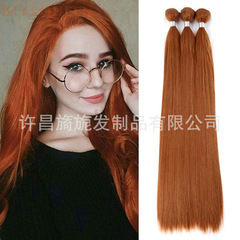 欧米アフリカクロスボーダーsynchronization hair bundleストレートヘアカーテンかつら