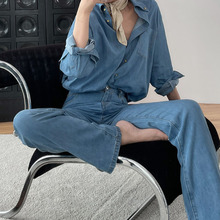 现货TAUP时髦精衣橱备牛仔衬衫复古金扣经典口碑款版型新款时尚潮