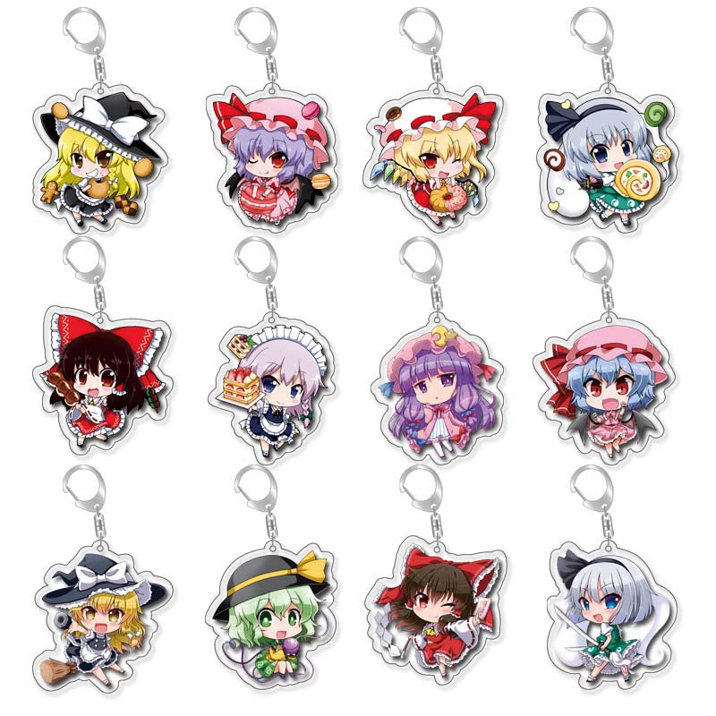  oriental Project Anime Peripheral Game Bolin Dreaming God Yu Yak Key Buckle Pendies Double -sided transparent