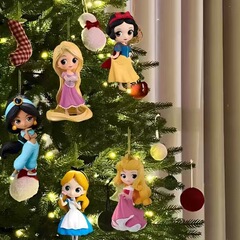 国境を越えた新作アクリル製平面ディニー白雪姫クリスマスプリンセス車装飾ペンダントキーホルダー