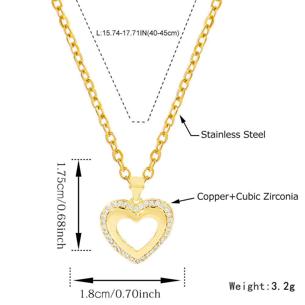 geometric niche love necklace hollow micro-inlaid irregular necklace