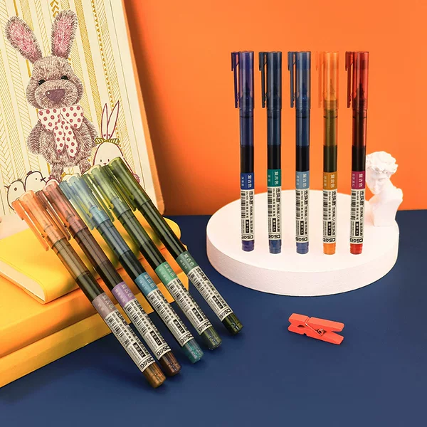 Walking Bead King Gel Pen Black Full Needle Quick-drying Walking Bead Pen Color Hand Account Pen for Student Homework Examination