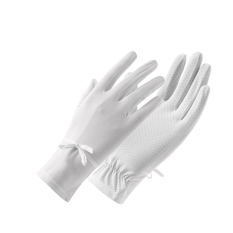 Guantes de protección solar de verano para mujeres anti-UV conducir pantalla táctil transpirable color sólido secado rápido guantes de hielo delgados