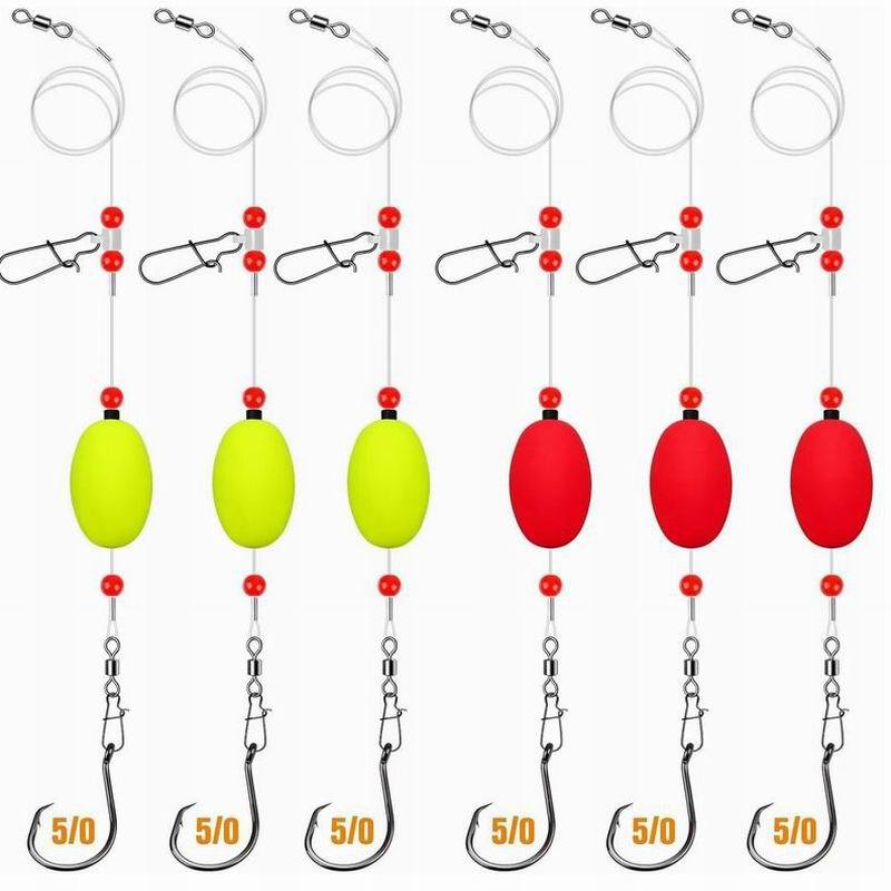 6-piece set of floating surf fishing gear for detecting schools of fish, suitable for flounder, bass, catfish, shark, and bluefish