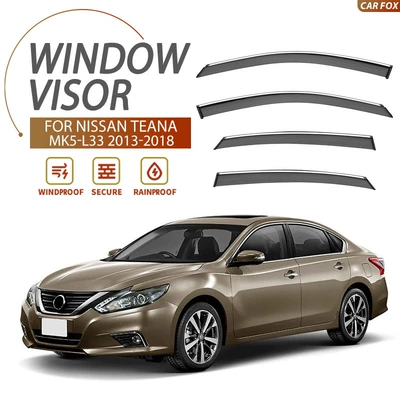 Rain shield — Window Visor - standard-packaging-teana-mk3-l33-2013-2018-with-bright-strips-rain-shield