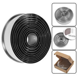 跨境 不锈钢卷边圆形慕斯蛋糕圈11件套 12件套饺子皮蛋挞皮饼干模