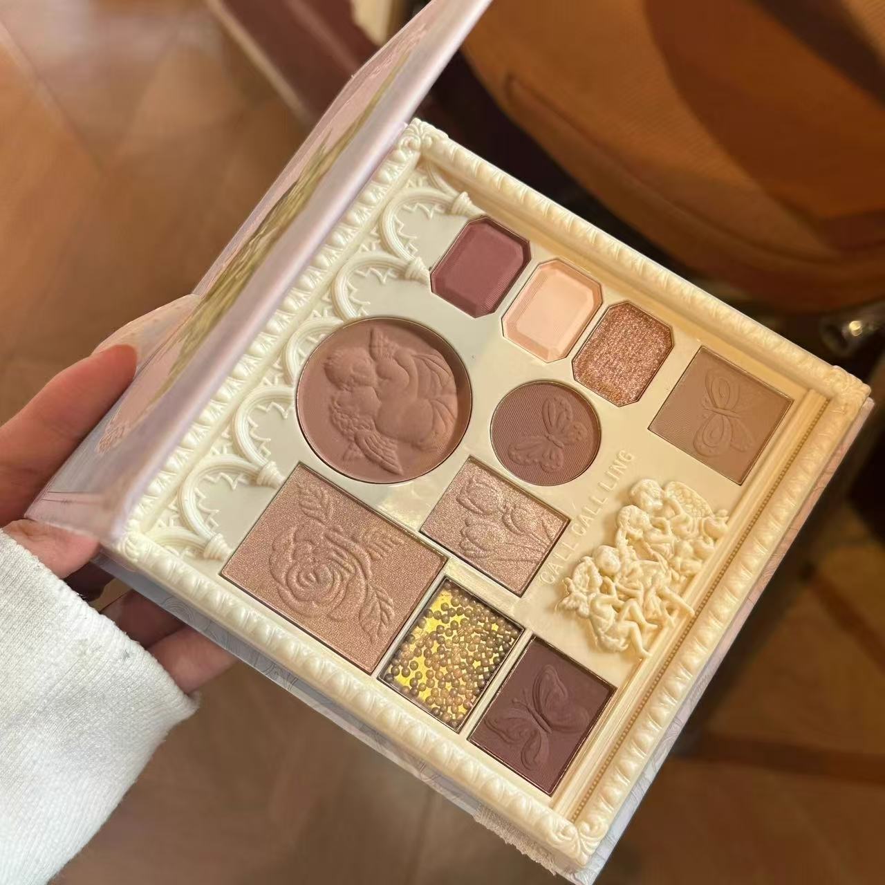 Callcallling Embossed Angel Eyeshadow Blush Highlighter All-In-One Palette Live Streaming Cross-Border Jinhua Makeup Eyeshadow Palette