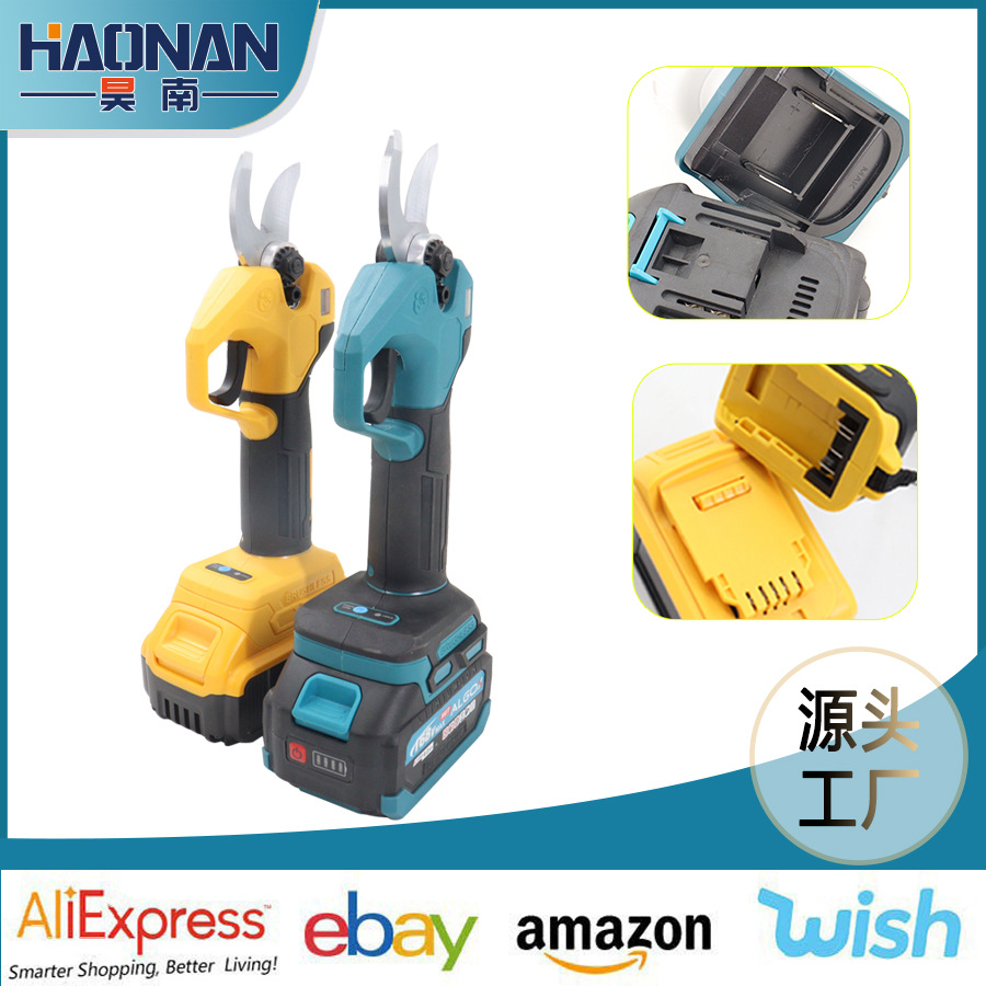 跨境充电式新款园林锂电剪子电动剪刀果树修枝剪强力粗枝剪树枝剪