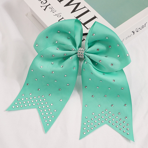 European and American Children's Hair Accessories 7-inch Large Swallow Tail Butterfly Bow Hair Ring Shiny Girl Cheerleading V-shaped Ribbon Threaded Band