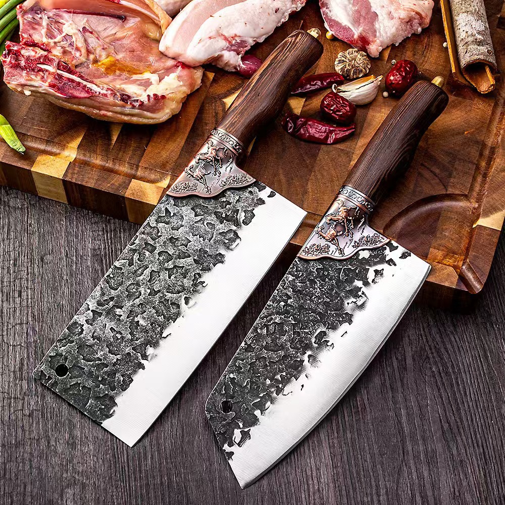 Kit de cuchillo de cocina forjado, cuchillo de corte doméstico, cuchillo de corte ultra cortado, cuchillo afilado, cuchillo de cocina, chef
