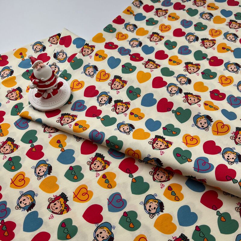 Cotton 40 digital printed fabric Korean IN cartoon character head children's clothing home clothing DIY handmade cloth Cotton 40 digital printed fabric Korean IN cartoon character head children's clothing home clothing DIY handmade cloth