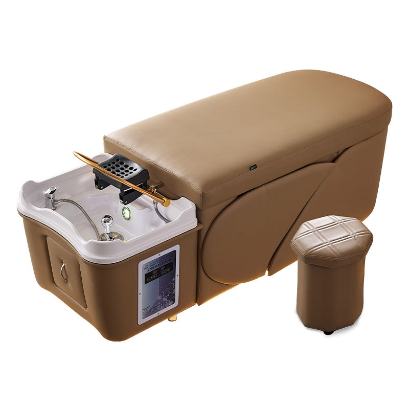 Cama de lavado de cabello de circulación de agua de la cama de tratamiento de cabello de peluquería profesional calentador de agua de temperatura constante masaje de salud cama de fumigación al por mayor
