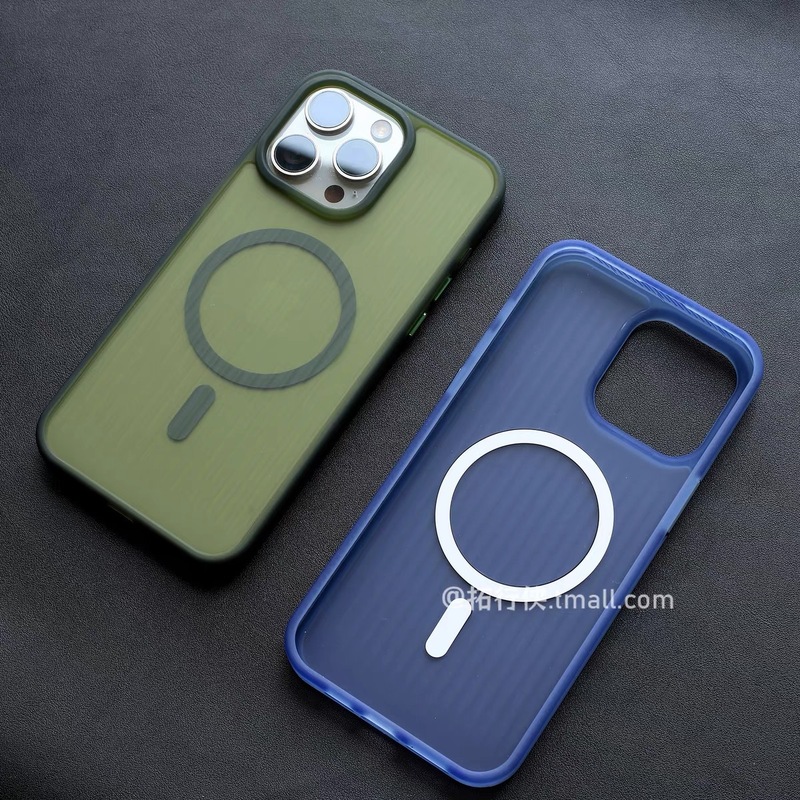 琥珀色の波型磁気吸着式iPhone17promax用スマホケース、凹凸感のある光格子保護カバー、Apple15対応|undefined