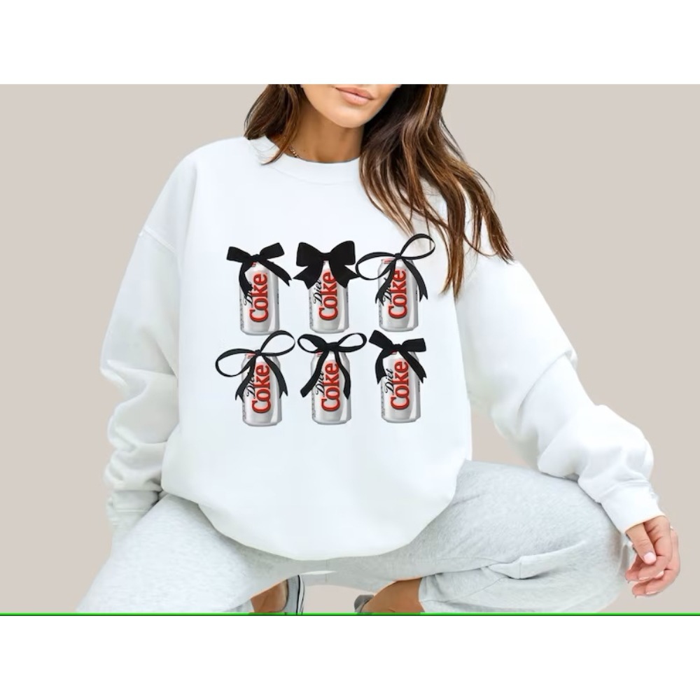 Kawaii Clothes Diet Coke Sweatshirt Coquette Ribbon Bow Shir
