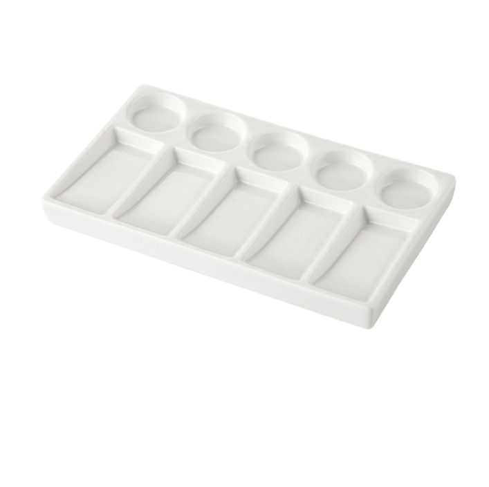 Paleta de cerámica pintura china acuarela gouache pigmento placa multi-cuadrícula Puro Blanco cuadrado placa arte estudiante pintura especial pintura