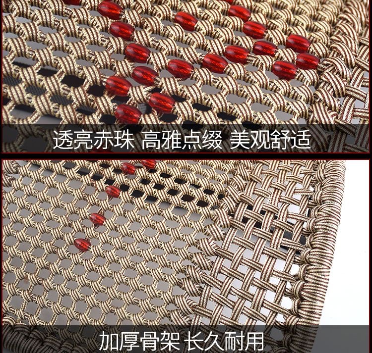 Practical and Durable Summer Car Lumbar Support, Breathable Hand-Woven Backrest, Steel Tube Lumbar Support, Woven Rope Truck Massage Chair Cushion
