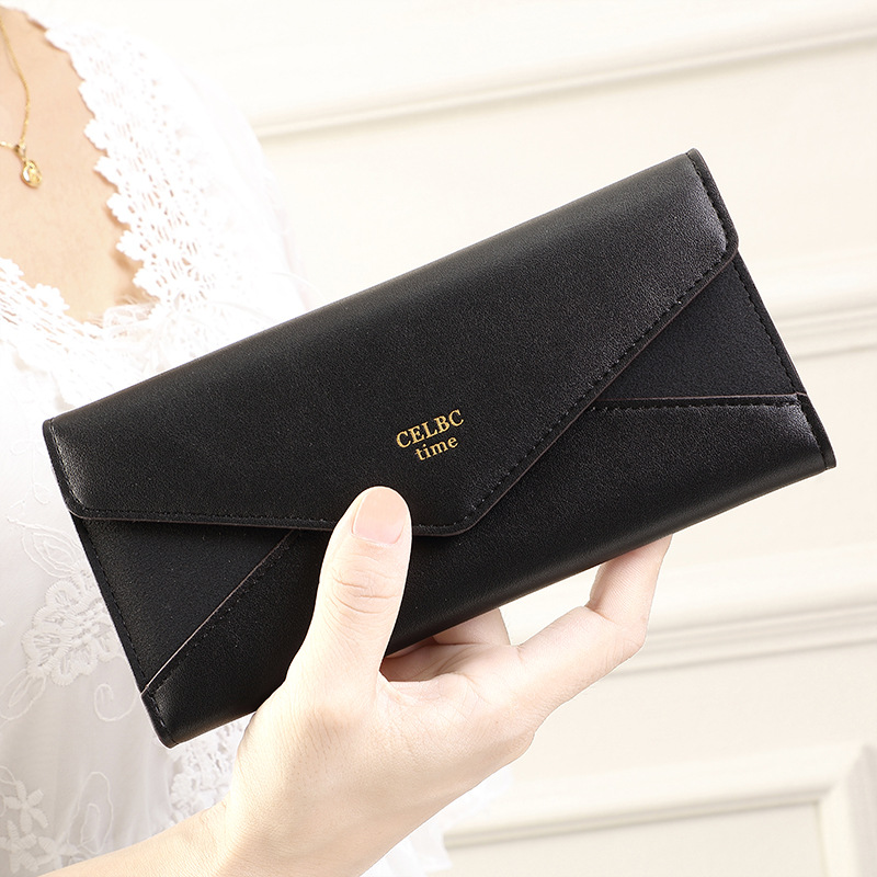 Nueva cartera de las mujeres largo 2023 verano monedero de las mujeres de alta calidad color sólido cremallera embrague al por mayor