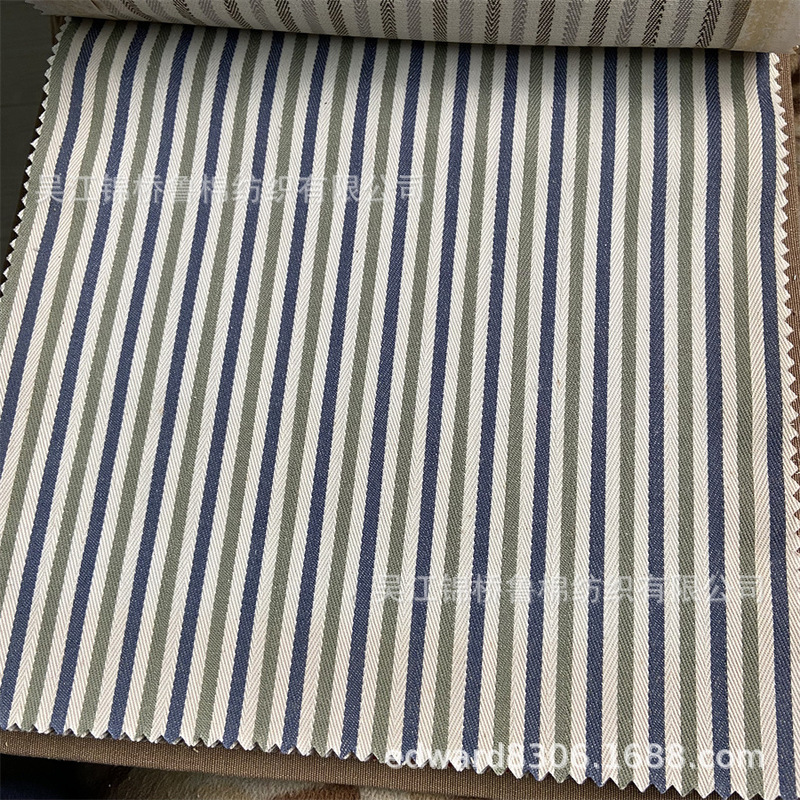 All-Cotton Wide Yarn-Dyed Strip Large Jacquard Cloth Hotel Bed Sheet Home Textile Mattress Soft Bag Decorative Window Screen Curtain Tablecloth