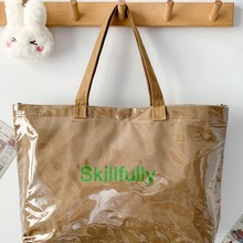 2025春夏帆布单肩包ins韩版防水大号学生上课手提包简约通勤购物