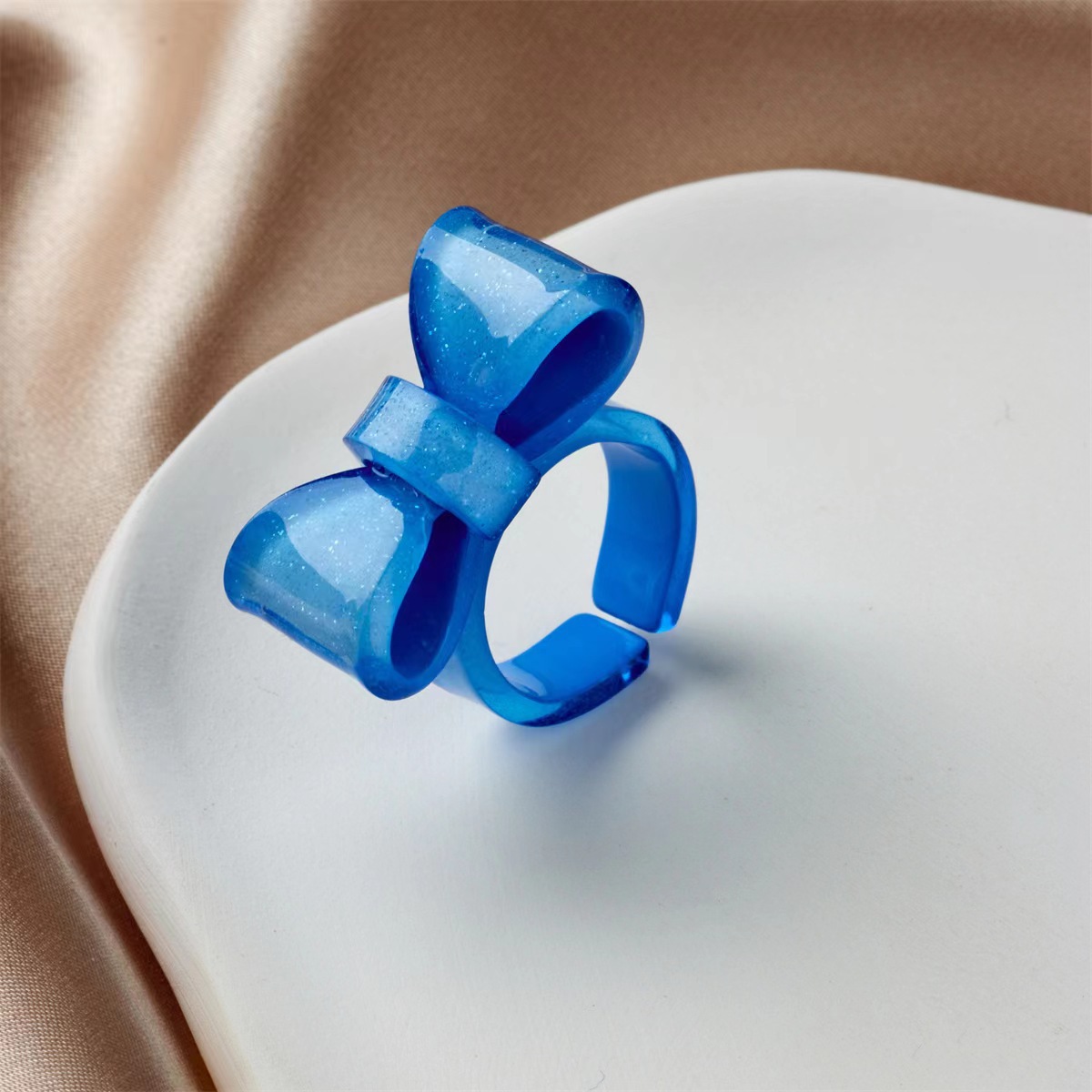 Open Rings Classification Cartoon Style Cute Bow Knot Arylic Women's Open Rings