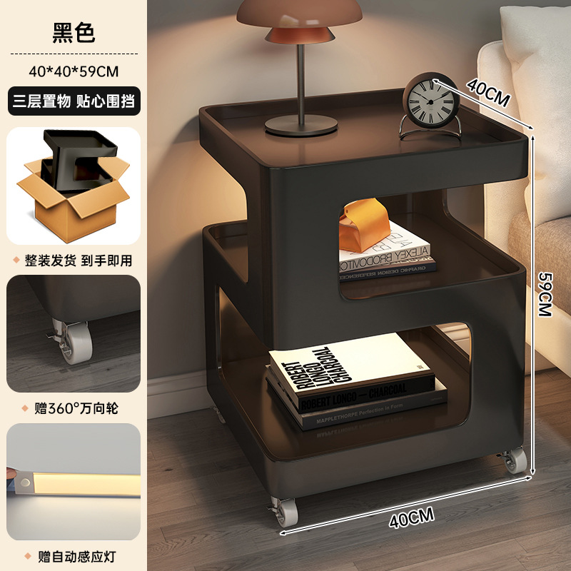 Mesa de cabezal de cama dormitorio armario de almacenamiento armario de almacenamiento estante de libros simple estante de visualización multifuncional estante de almacenamiento lateral doméstico