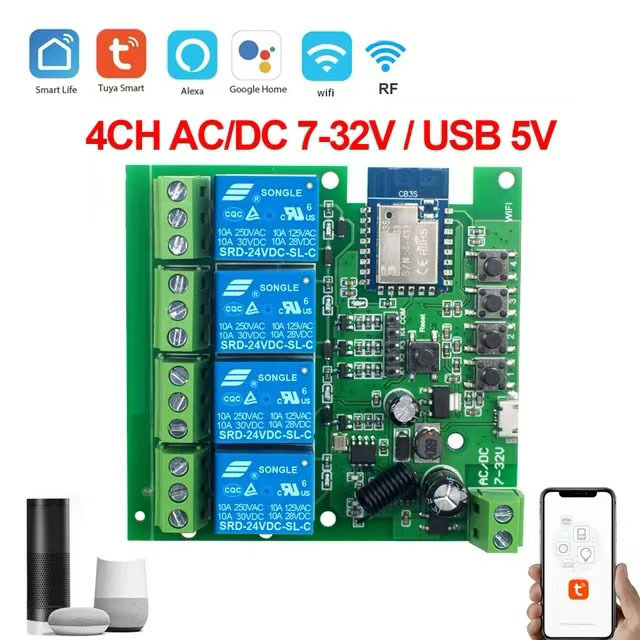 Graffiti inteligente APP control 12V24v inteligente Módulo de interruptor de sincronización del grifo 443 interruptor de control remoto Alexa