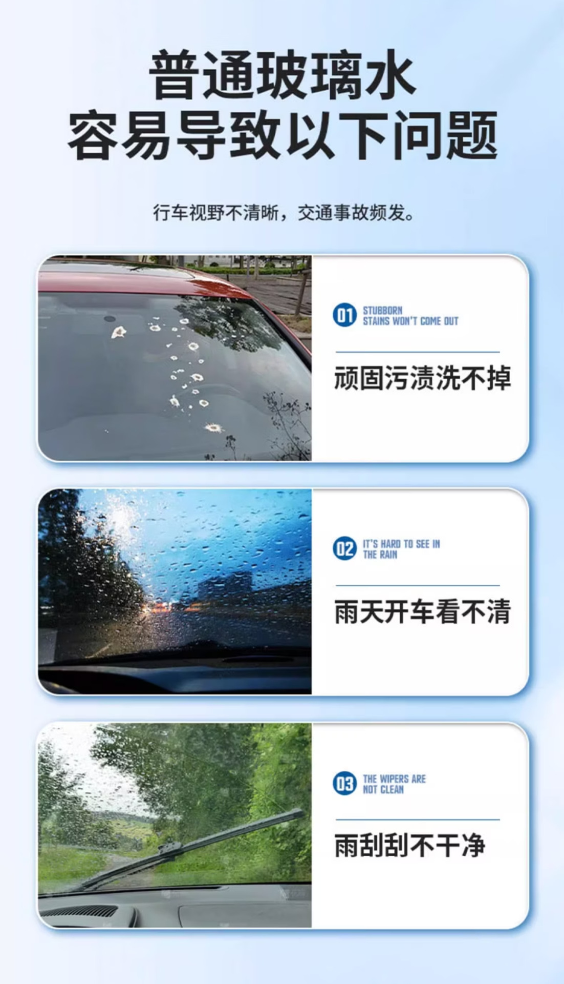 Car Glass Oil Film Remover, Powerful Water and Oil Film Cleaning Agent, Cleaning Brush, Glass Cleaner, Large Capacity 2L