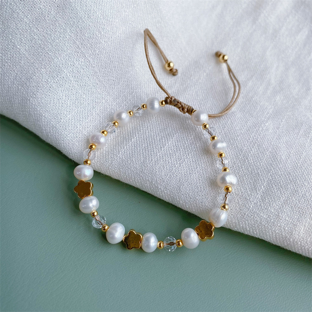 Freshwater Pearl Material 1 Piece Fashion Heart Shape Freshwater Pearl Handmade Bracelets