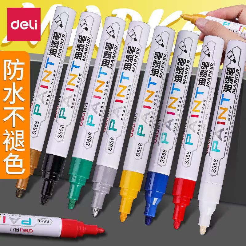 Stylo de papeterie Deli S558 stylo de peinture à l'huile ne se décolore pas
