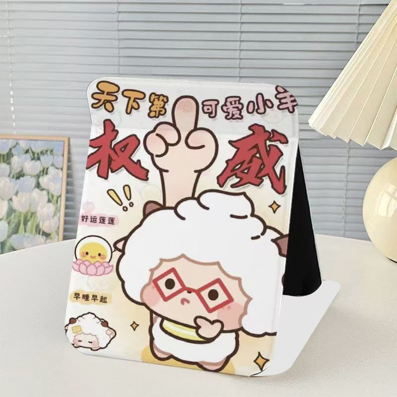 鯛焼きケイティ折り畳み鏡携帯旅行化粧鏡長方形軽豪華皮革転倒防止鏡|undefined