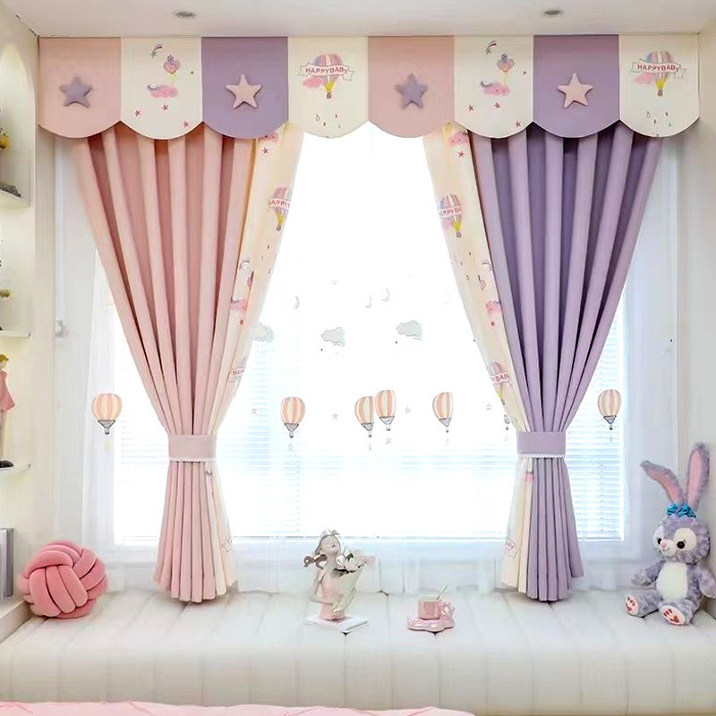 新しいカーテンプリンセススタイル小さなキノコ甘い子供部屋寝室出窓ショートカーテンかわいい|undefined