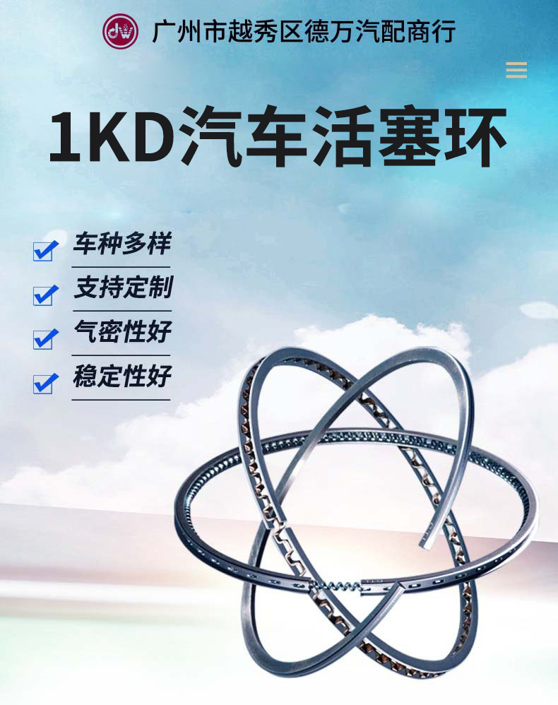 1Kd Car Piston Ring, 13011-0L030, 1Kdftv 09-, 13011-30150 Factory Supply