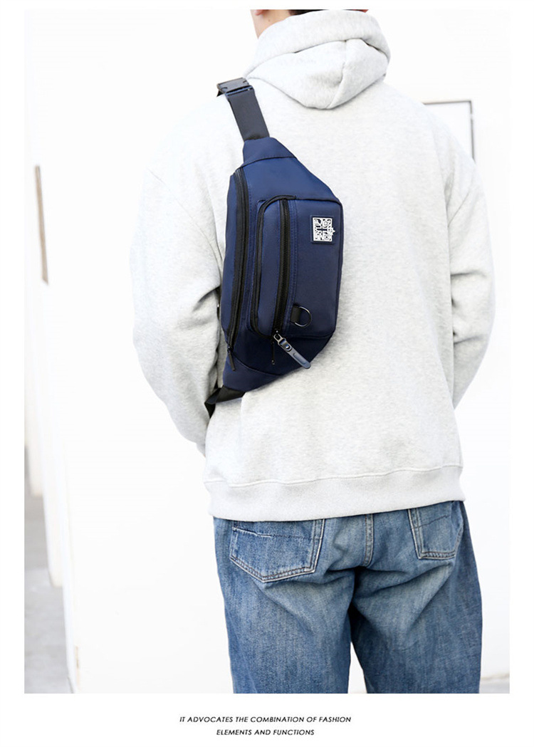 Men's Instagram trendy small bag, Japanese simple crossbody bag, men's backpack, trendy waist bag, single-shoulder bag, nylon crossbody bag undefined