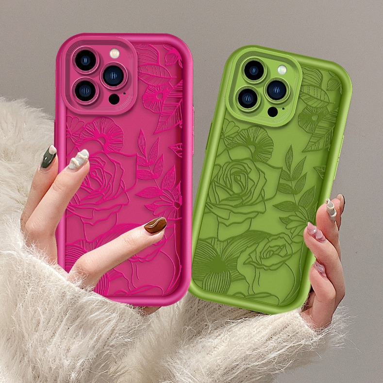 Abstract Line Art Illustration Phone Case for Niche Apple 16Pm with Flowers, Simple Gradient Case for iPhone 17, Cross-Border