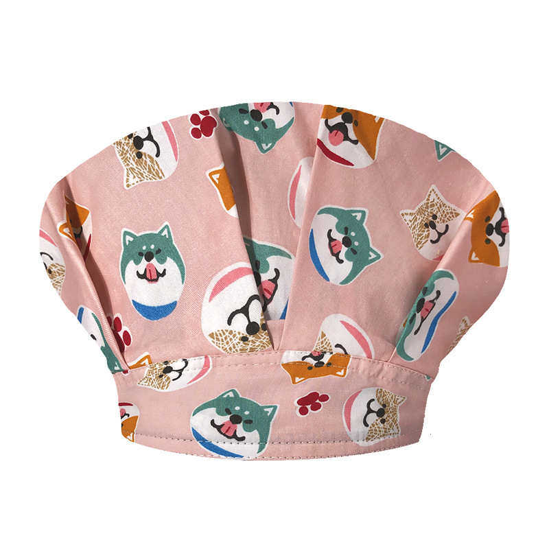 Tapa de operación directa de fábrica impresión femenina pequeño animal lindo sombrero de enfermera algodón salón de belleza odontología oral sombrero
