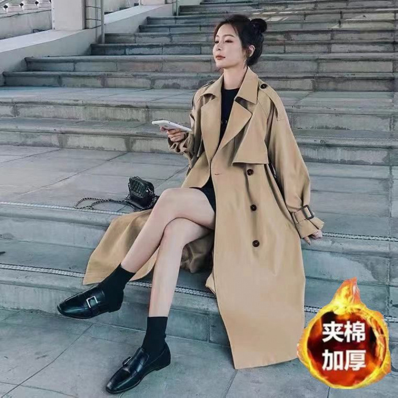 今年流行风衣2025秋冬新款小个子韩系中长款英伦风过膝大衣女|undefined