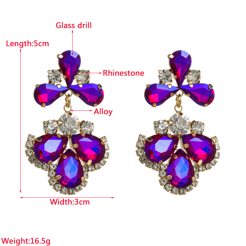 17g Weight Fashion Geometric Alloy Rhinestones Women's Earrings 1 Pair