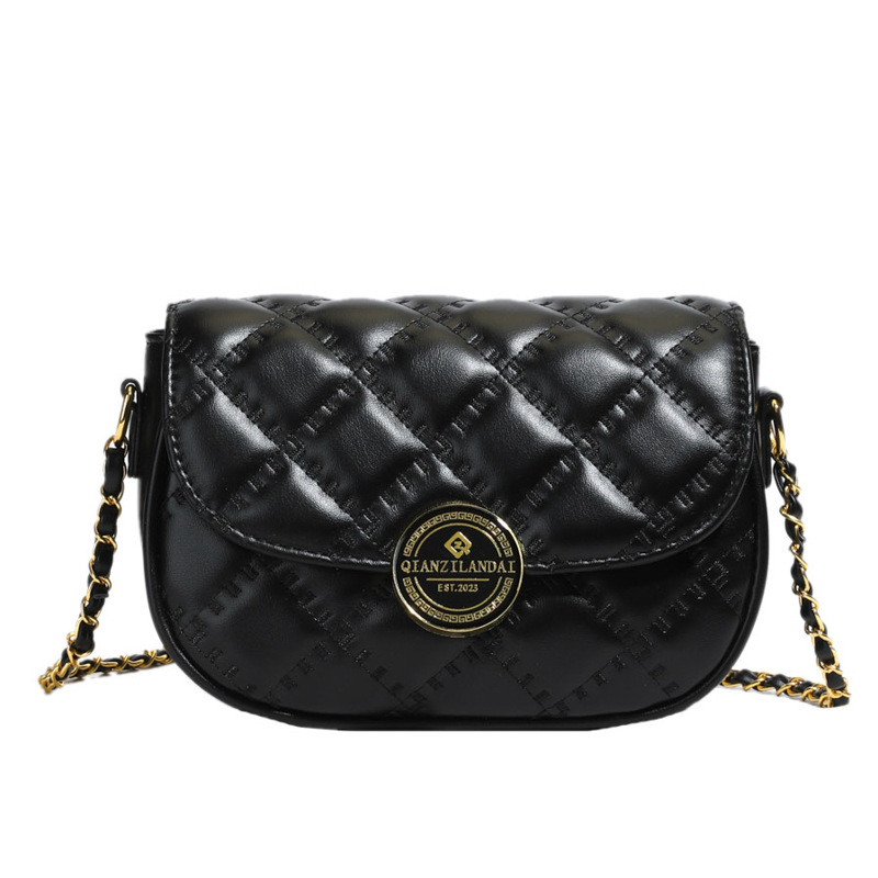 Versión coreana del bolso de cadena de viento de fragancia pequeña 2025 verano nuevo bolso femenino bolso de hombro bordado de rombo bolso de mensajero de viaje de moda