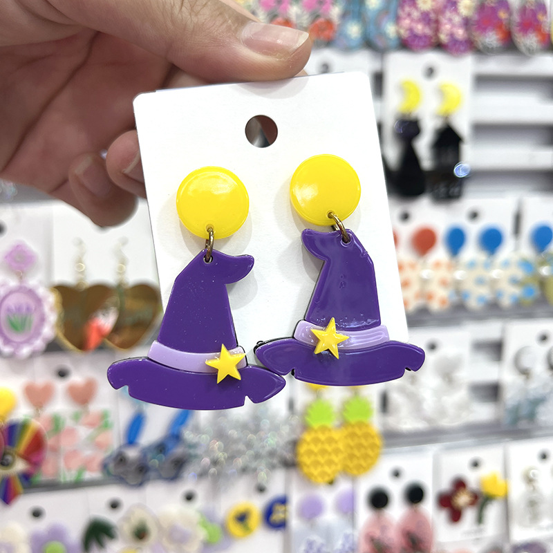Acrylic Material 1 Pair Streetwear Halloween Pattern Arylic Drop Earrings