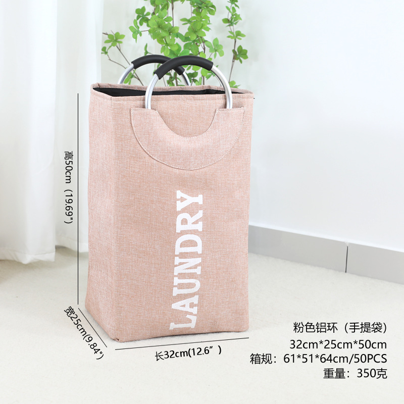 Bolsa de lino portátil plegable cesta de ropa sucia bolsa de compras bolsa de ropa sucia cesta de lavandería cesta