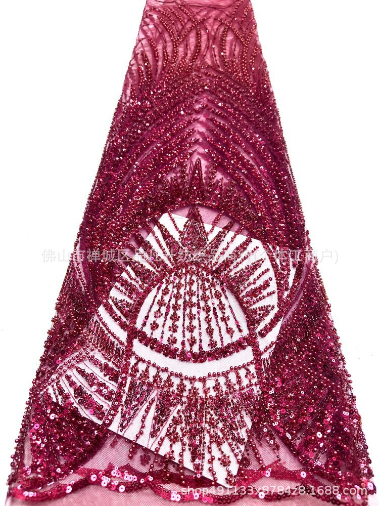 Gaoding industria pesada perlas tubo bordado tela de moda europea y americana vestido de boda sexy cena vestido de moda tela