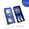 L Cross -border 304 stainless steel spoons cute coffee spoon dessert stir spoon Christmas style elk spoon gift box