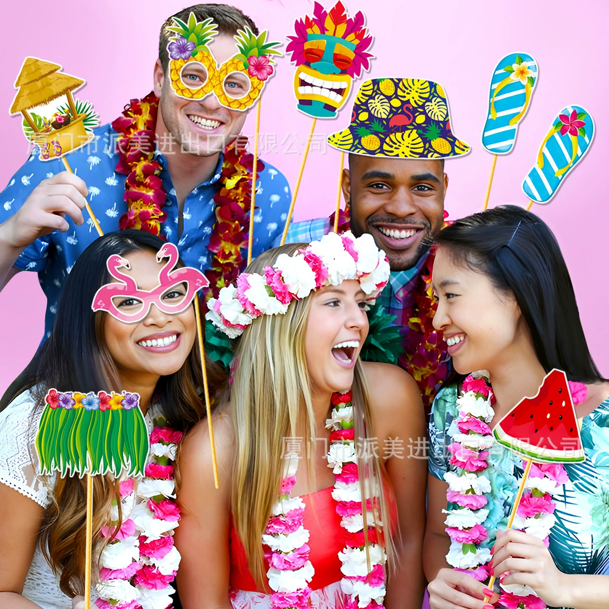 Весёлые фото-реквизиты для Hawaiian Party на Амазоне, лавина фламинго, летний пляжный декор