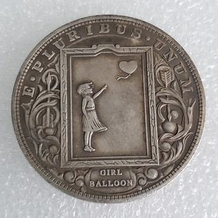 Antique Crafts American Tramp Love Girl GIRL BALLOON Morgan Silver Dollar Commemorative Coin #309-1