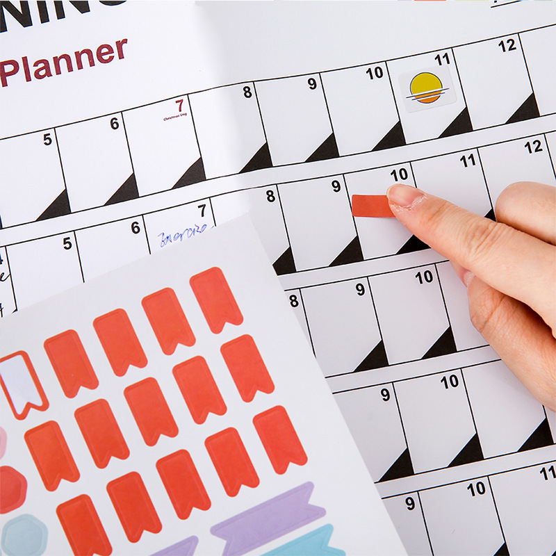 2025 calendario en inglés en la pared calendario de pared creativo simple y autodisciplina plan de póster