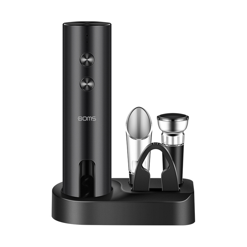 Abridor de botellas eléctrico de vino doméstico totalmente automático de tres piezas de abertura de botellas de vino recargable