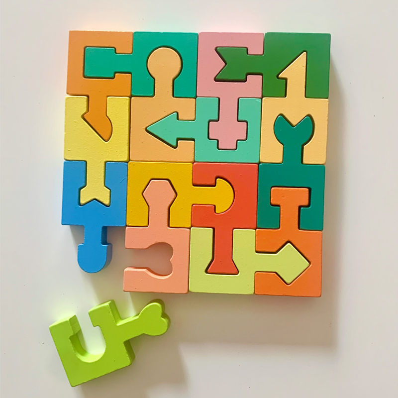 逻辑思维训练的玩具形状配对构建拼装积木空间想象力专注力训练