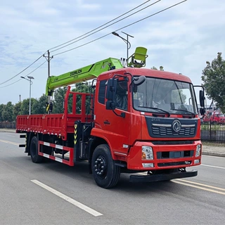 东风新款230马力随车起重市工程建材吊装设备平板起重运输车