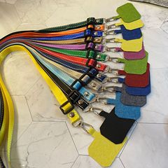 Bulkhead Double-Thread Solid Color Phone Case with Crossbody Strap, Dog Clip, Adjustable Length Cord Clip, Removable Color